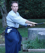 Iai no Kamae, before drawing the sword