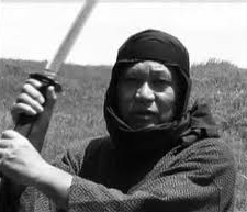 Unsui Sensei, in an older photo, demonstrating the shorter sword used in Togakure Ryu